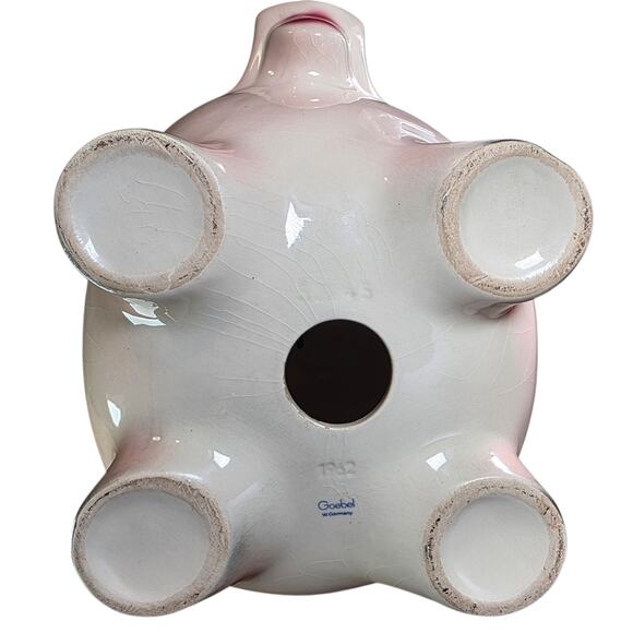 Goebel West Germany 1962 Pink Pig Bank 7.5" Large Ceramic w/ Stopper - Picture 10 of 16